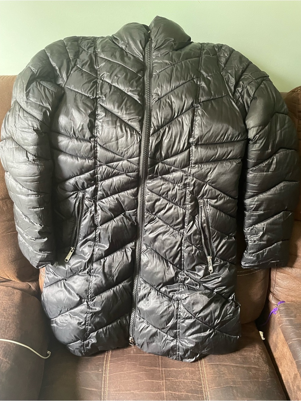 Sam Edelman Black Quilted Puffer long Jacketsz small